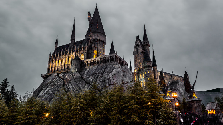 Hogwarts against dark sky