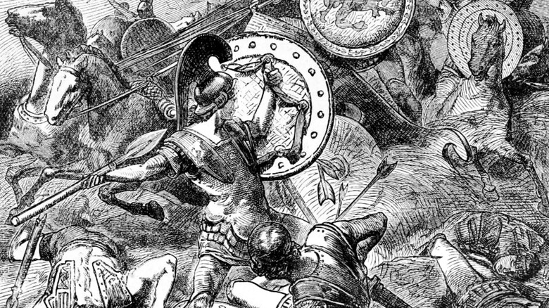 Ancient greek battle on horseback