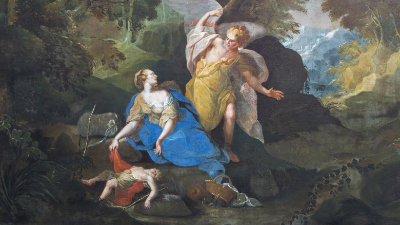 artwork of Hagar with Ishmael and an angel