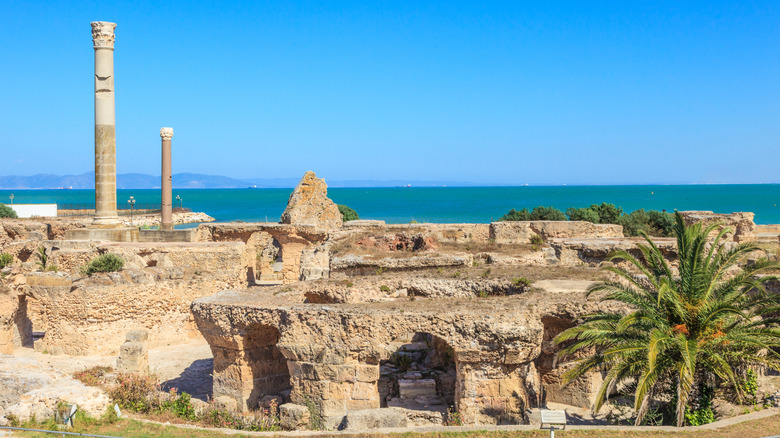 ruins of roman baths in Carthage, modern Tunisia