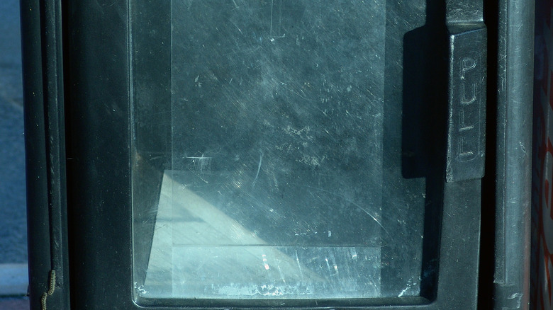 Empty newspaper box