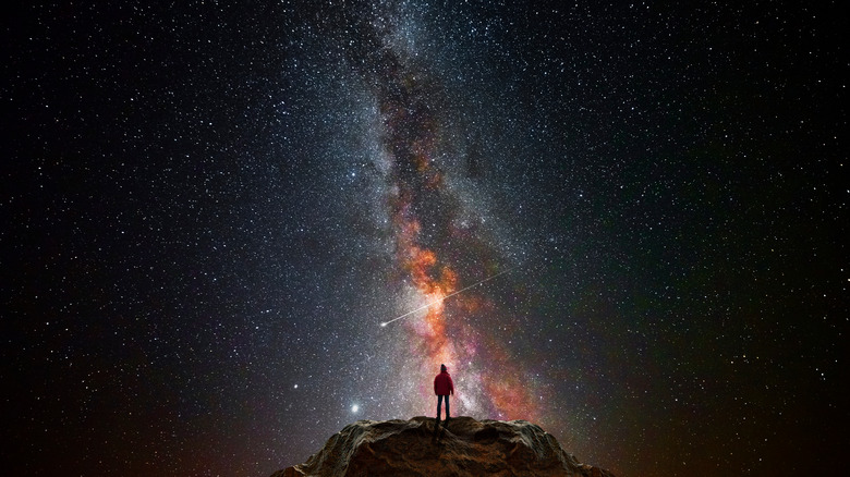 Person gazing up at the Milky Way