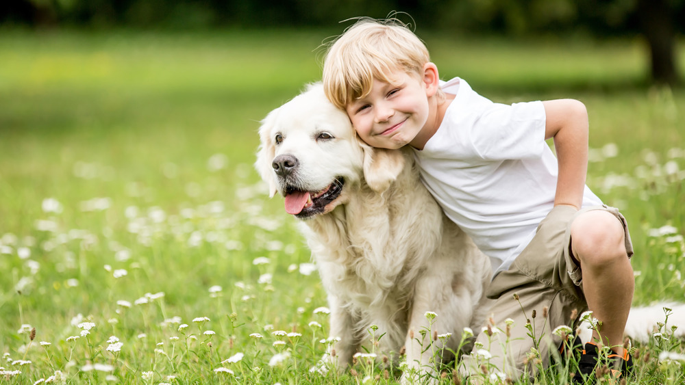 Dog and child