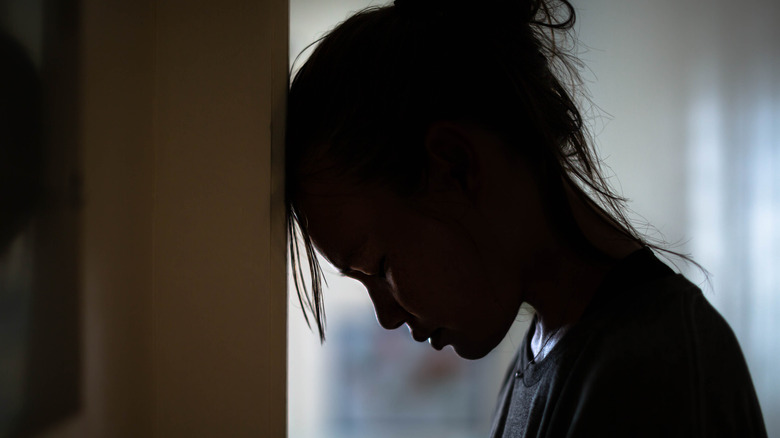 distraught woman