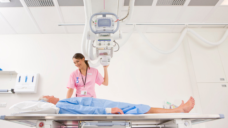 patient on x-ray table