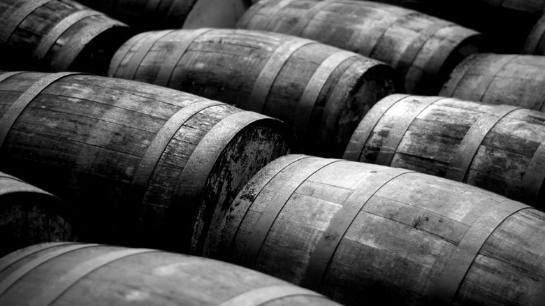 scotch barrels lined up