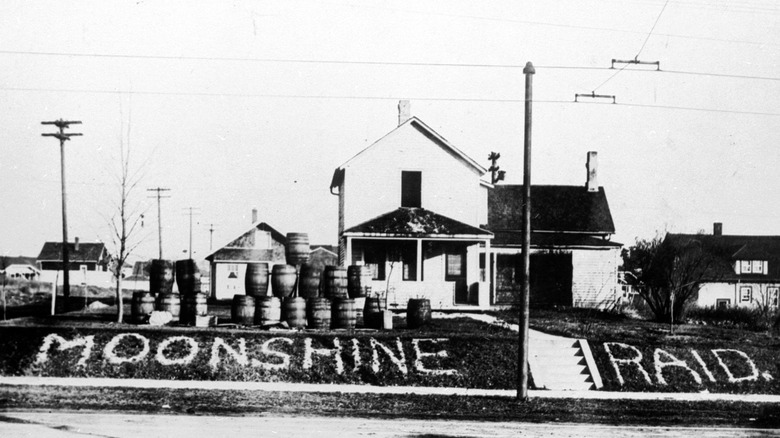 moonshine raid barrels 