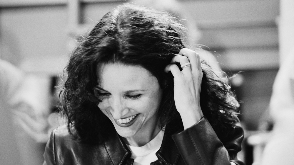 Julia Louis-Dreyfus on the set of "Seinfeld"