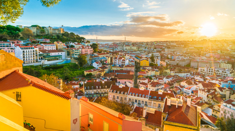 lisbon portugal at sunset