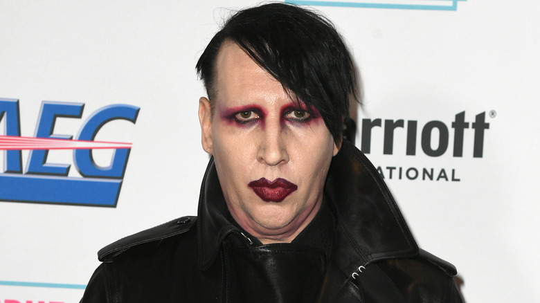 Marilyn Manson looking serious