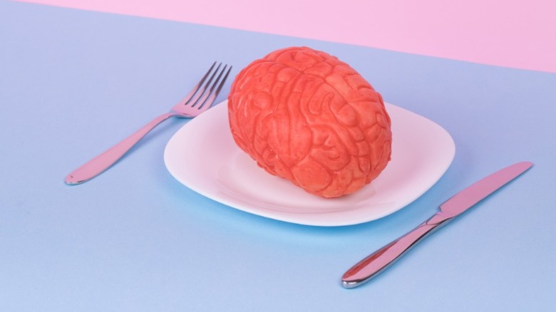 human brain on a plate