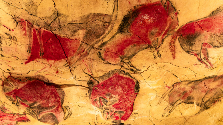 Cave art of bison