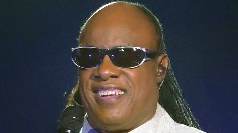 Stevie wonder smiling