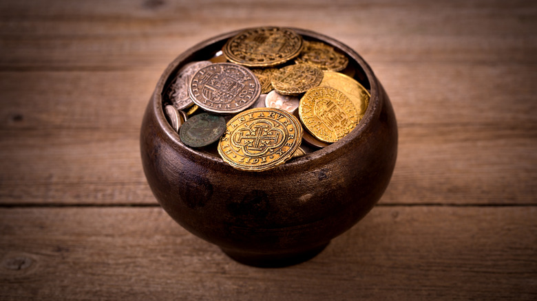 Pot of medieval coins