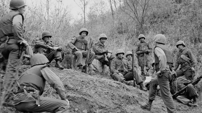 commander speaking to troops