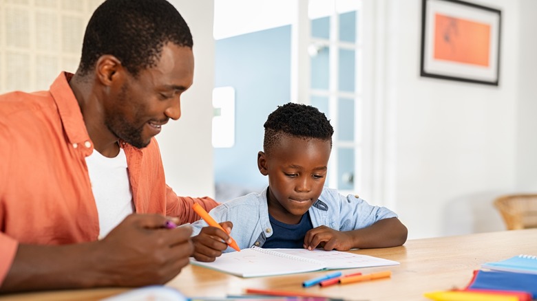 child doing homework