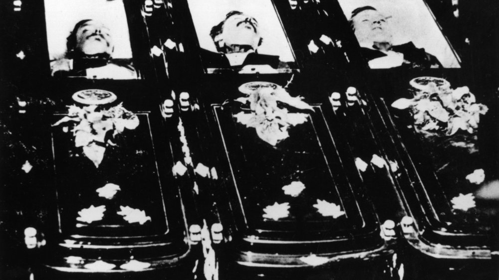 Billy Clanton and Tom and Frank McLaury, dead in Tombstone