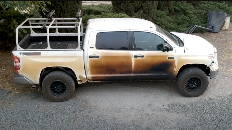 Allyn Pierce's burned truck
