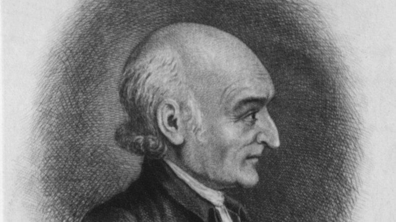 Etching of George Wythe in profile