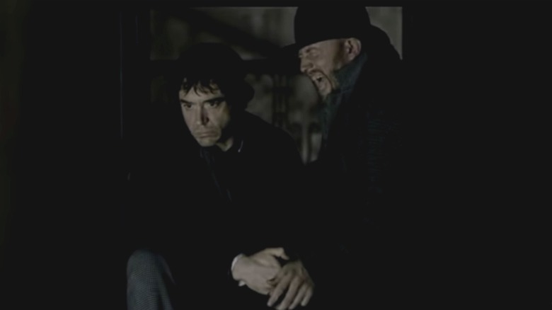 Sherlock Holmes breaking an enemy's wrist so he screams in pain