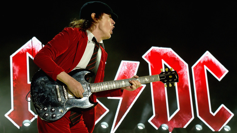Angus Young playing guitar
