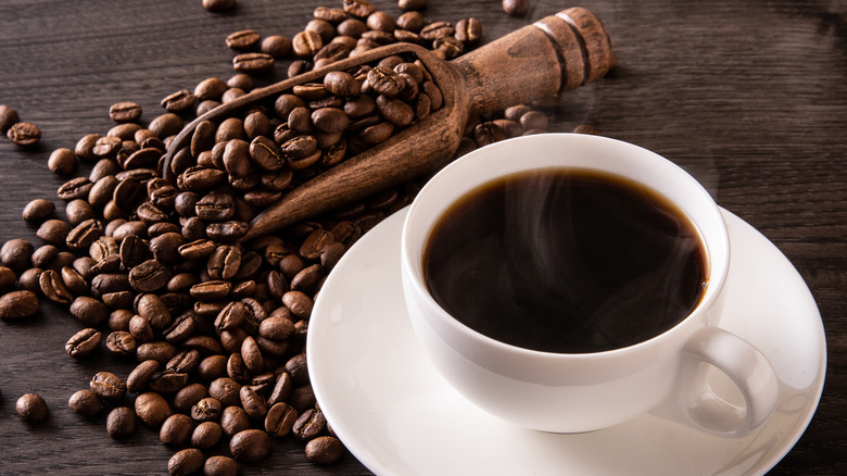 Coffee, beans and brew