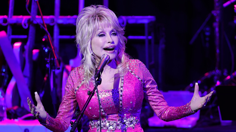 Dolly Parton performing in 2021