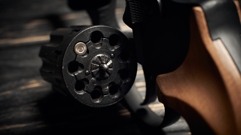 Revolver with one bullet in the chamber