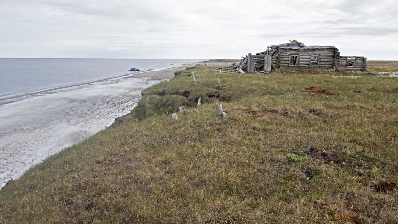 siberia permafrost log cabin