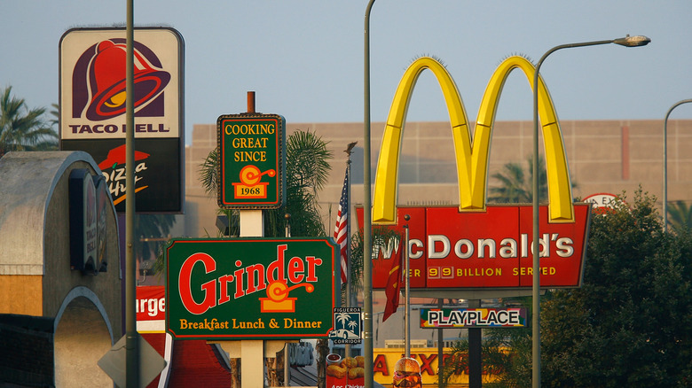 Restaurant signs on L.A. street