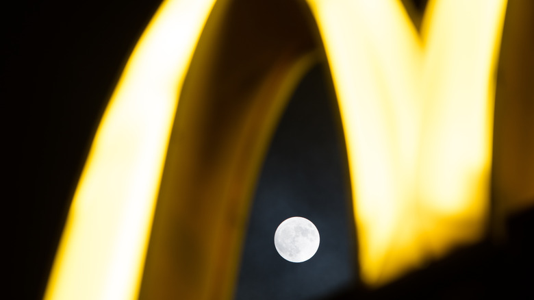 Mcdonald's logo in the shadows
