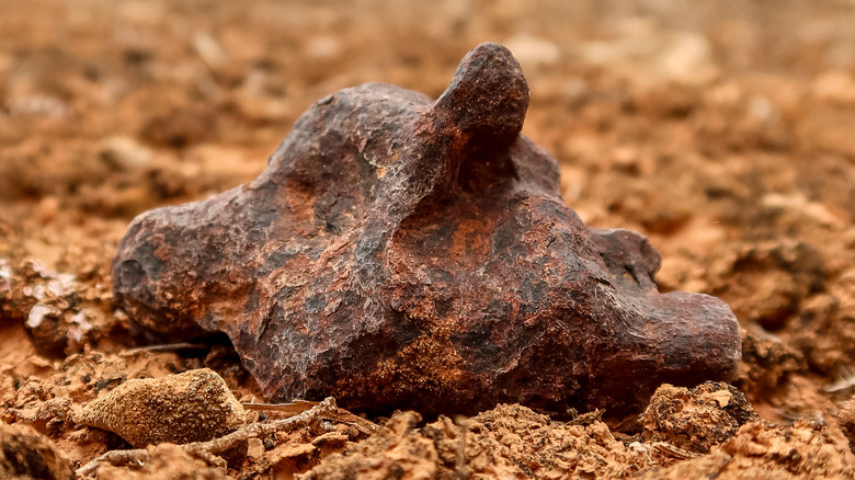 meteorite on ground