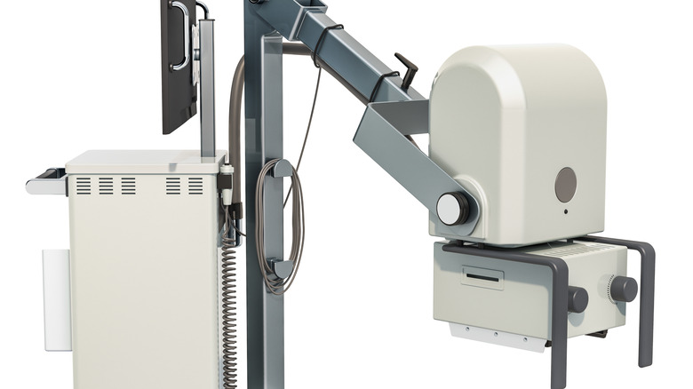 A portable X-ray machine 