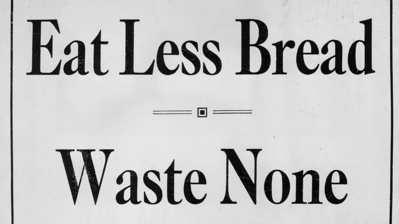 Eat Less bread sign 