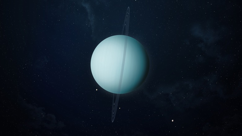 Uranus with rings and moons