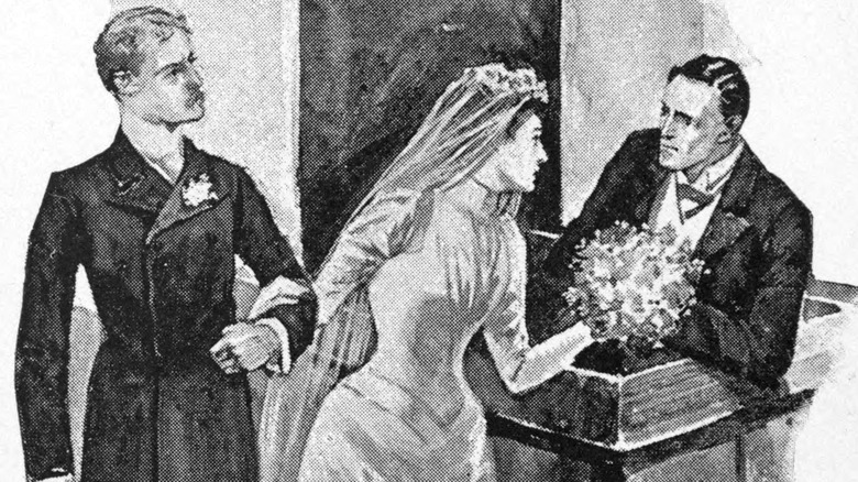Bride and groom and someone objecting