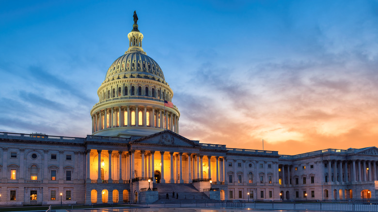 Capitol building at sunset