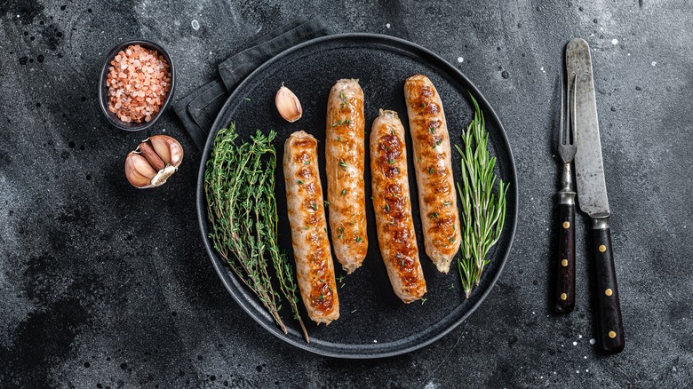 German sausage in a pan