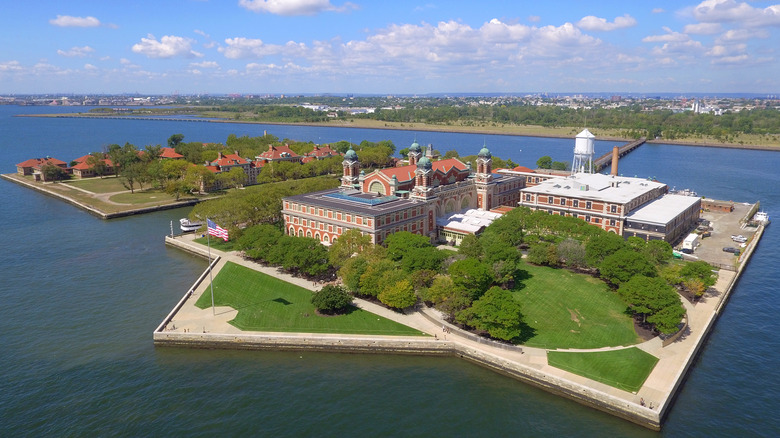 Aerial view of Ellis Island