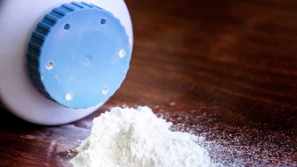 Tossed talcum ready for the footprints of unwitting ghost