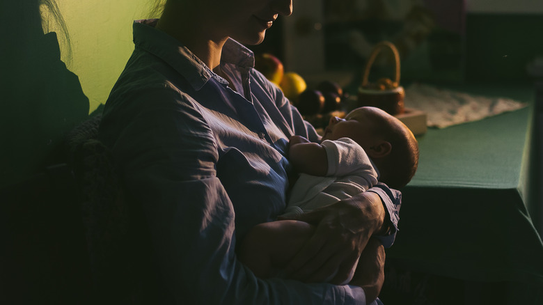 A woman and her baby