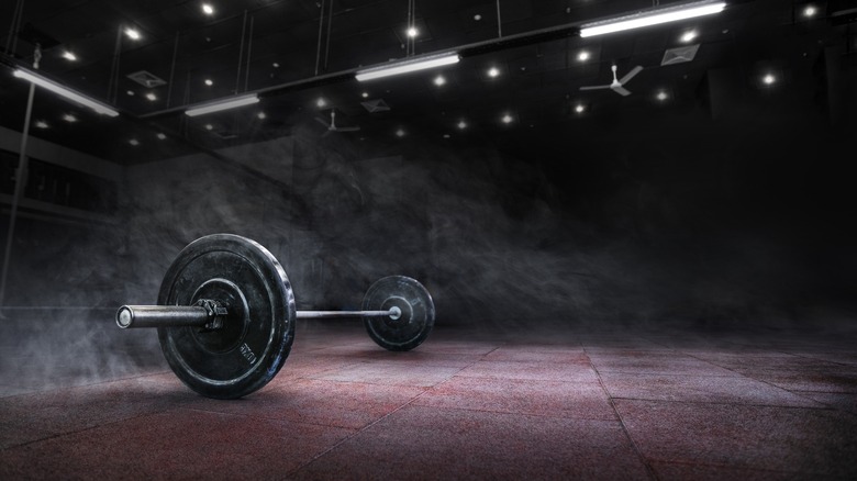 weights in a dark room