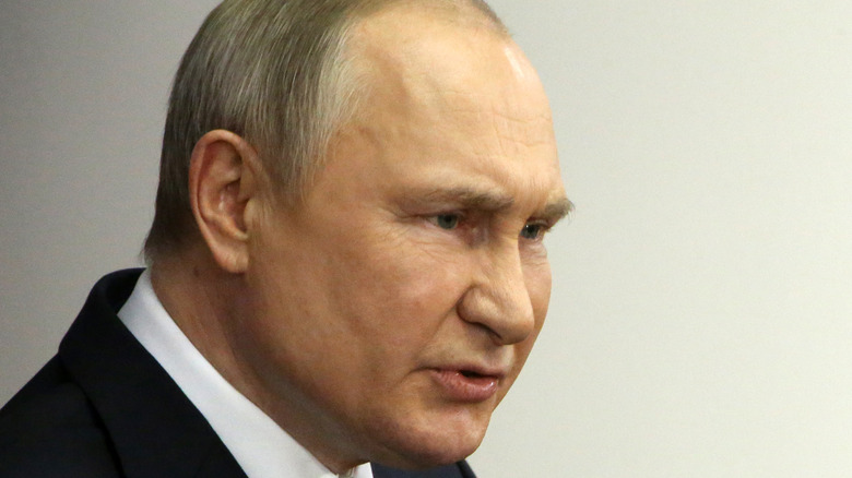 Vladimir Putin looking grim