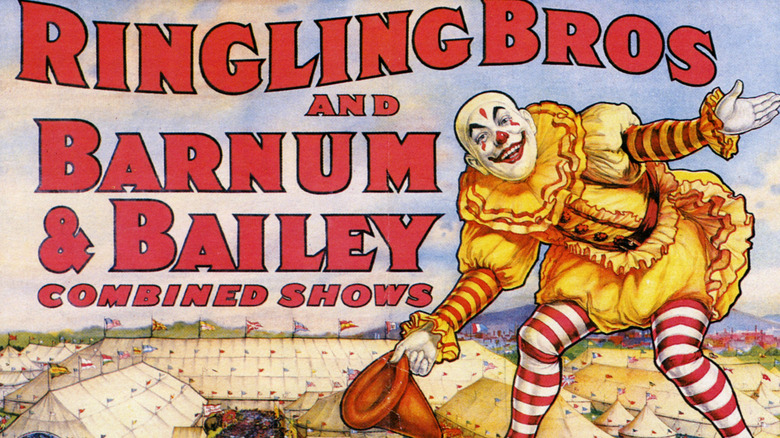 Circus promotional poster with clown