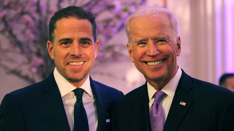Hunter and Joe Biden smiling