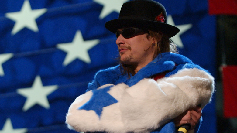 Kid Rock wearing flag fur
