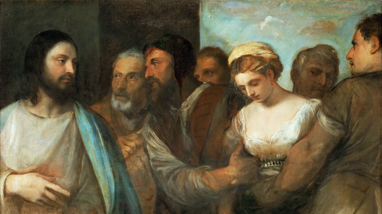 Christ and the woman taken in adultery painting