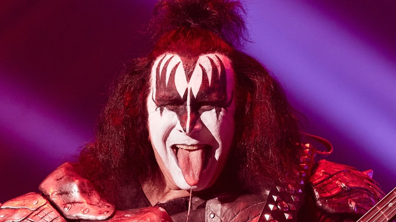 Gene Simmons sticking tongue out