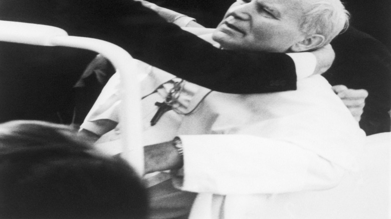 Pope John Paul II after being shot
