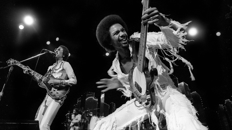 The Brothers Johnson performing onstage in the 1970s